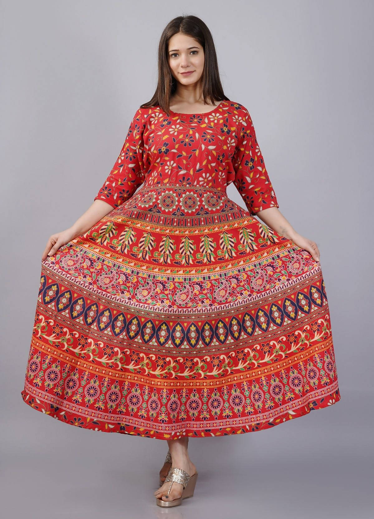 Vamika Multicolor Cotton Printed Party/Casual Wear Kurti (GAM26K)