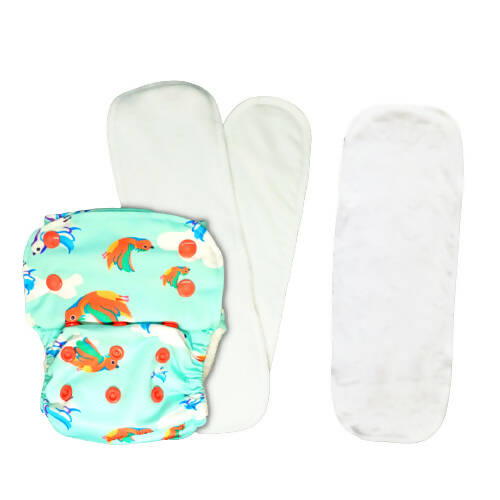 Kindermum Nano Pro Aio Cloth Diaper (With 2 Organic Inserts And Power Booster)-Birdie For Kids - Distacart