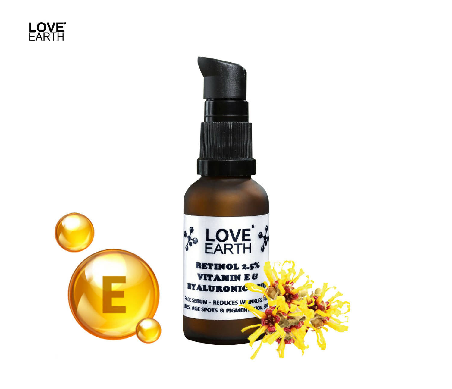 Love Earth Retinol 2.5% Vitamin E & Hyaluronic Acid – Face Serum - Distacart