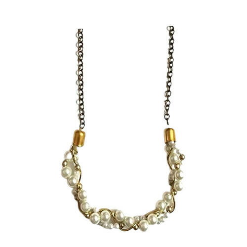 Tiaraa White Pearls Braided Necklace For Women - Distacart
