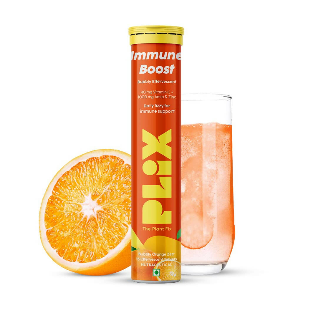 PLIX The Plant Fix Vitamin C Immunity Boost Effervescent Tablets - Orange - Distacart