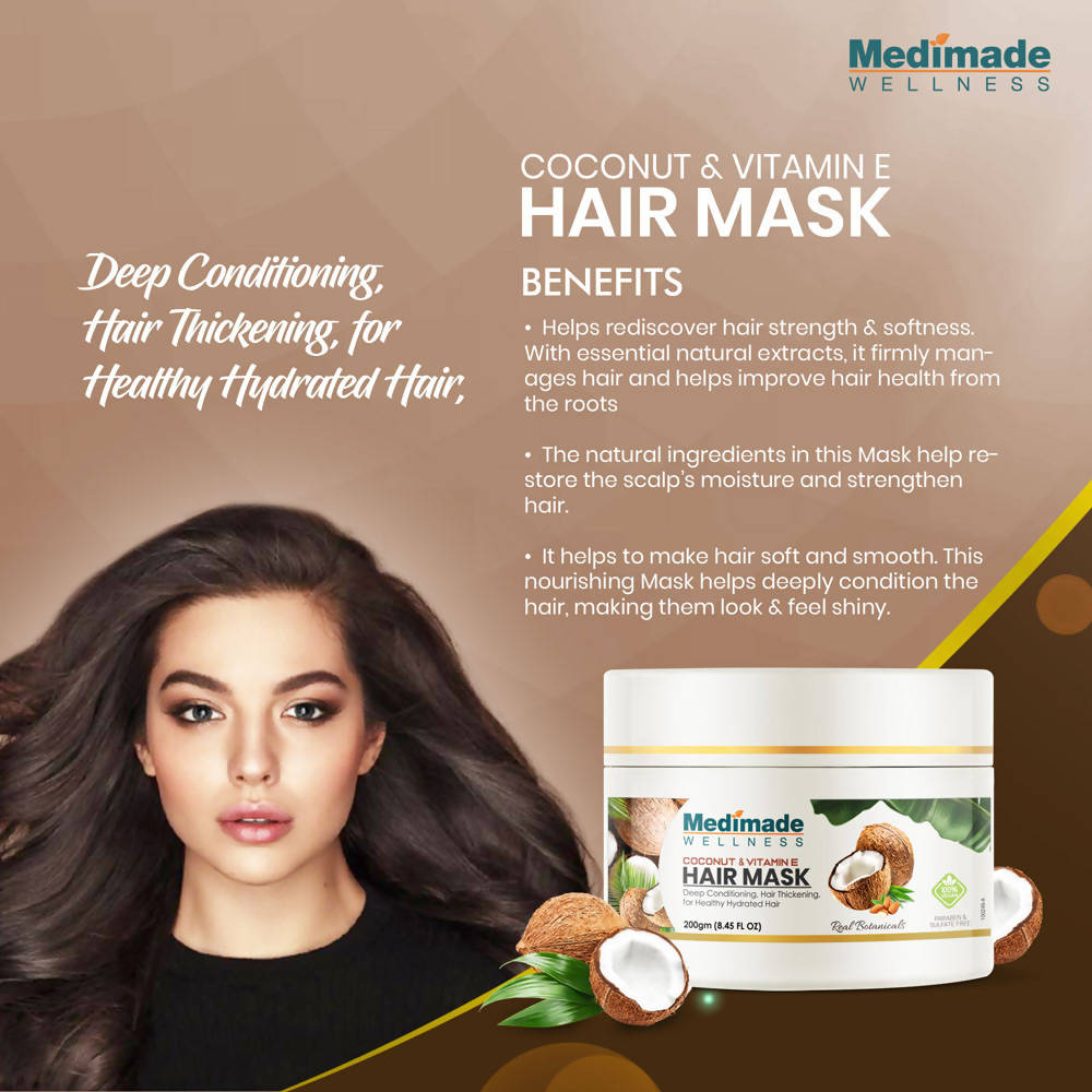 Medimade Wellness Coconut & Vitamin E Hair Mask - Distacart
