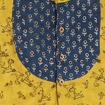 Thumbnail for Mhyssa Block Printed Blue Ghagra Choli With Stand Collar & Puff Sleeves Set - Distacart