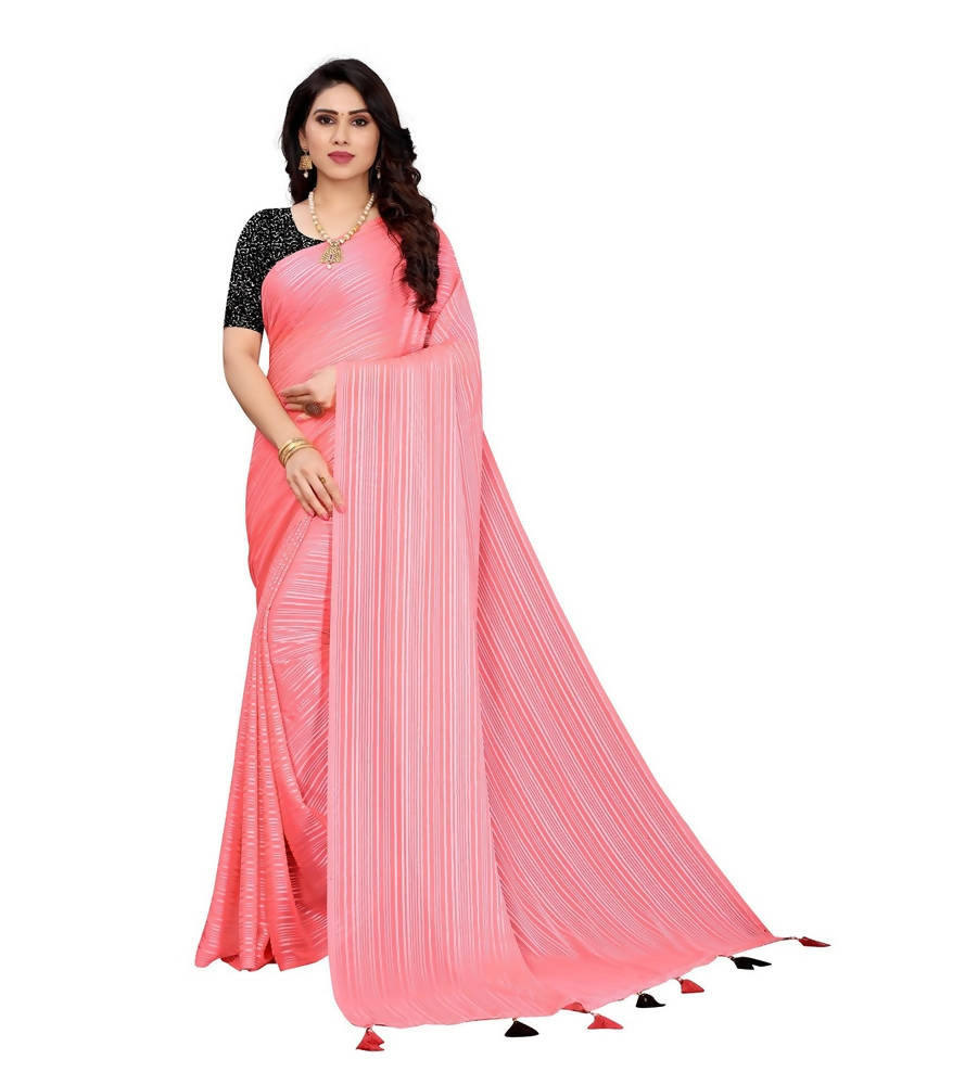 Vamika Pink Georgette Seqence Saree (Riva Pink)