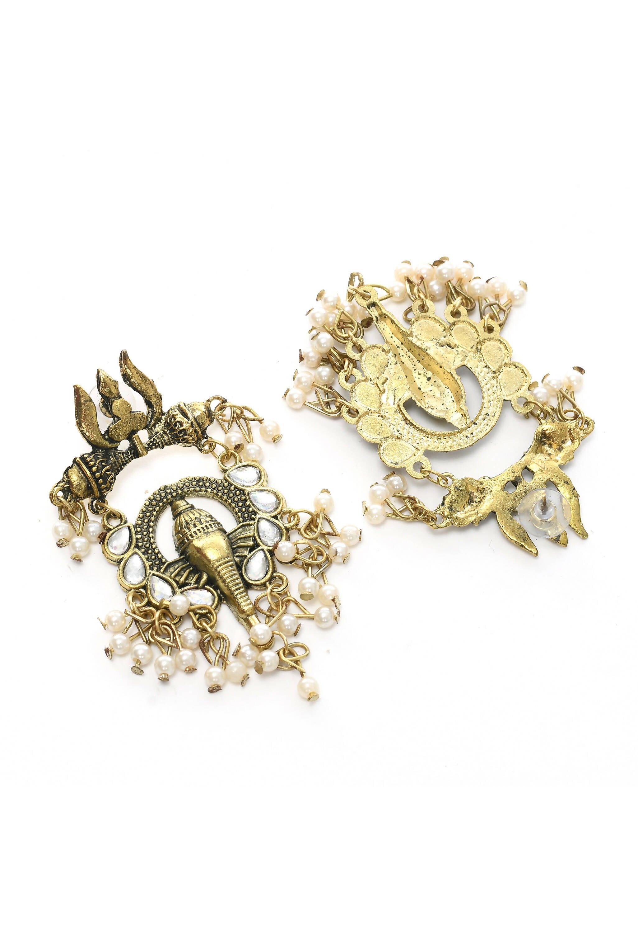 Mominos Fashion Johar Kamal Oxidised Gold-Plated Ganesha Design Necklace Choker Set - Distacart