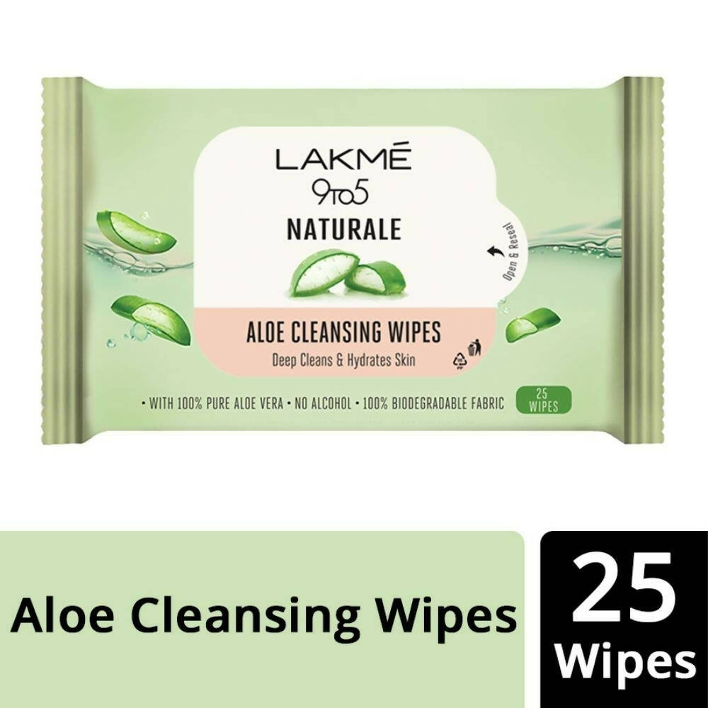 Lakme 9to5 Natural Aloe Cleansing Wipes - Distacart