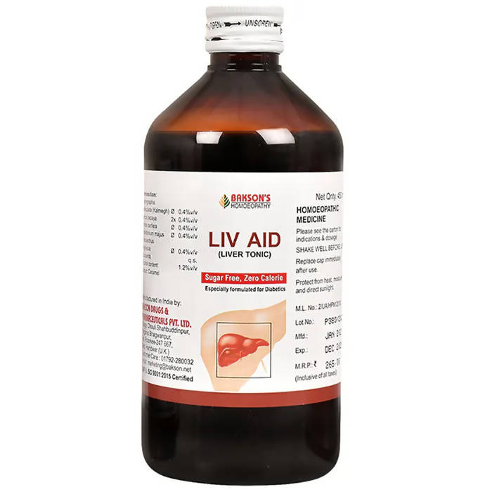Bakson's Homeopathy Liv Aid Liver Tonic Sugar Free - Distacart