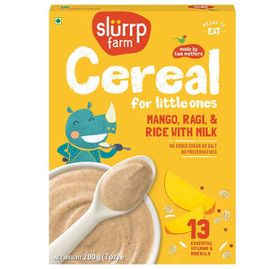 Slurrp Farm Mango, Ragi & Rice With Milk Cereal for Little Ones