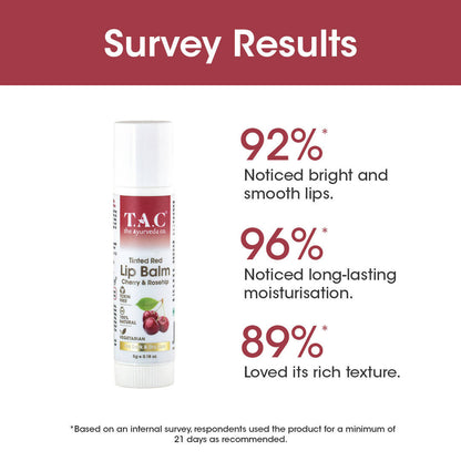 TAC - The Ayurveda Co. Tinted Cherry & Roship Vegan Lip Balm - Distacart