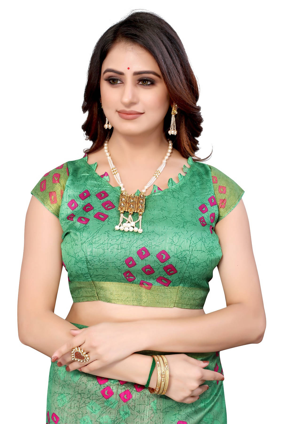 Vamika Ethnic Fire Pink Jari Border Linen Saree - Distacart