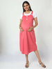 Manet Half Sleeves Solid Maternity Dress With Concealed Zipper Nursing Access - Red - Distacart