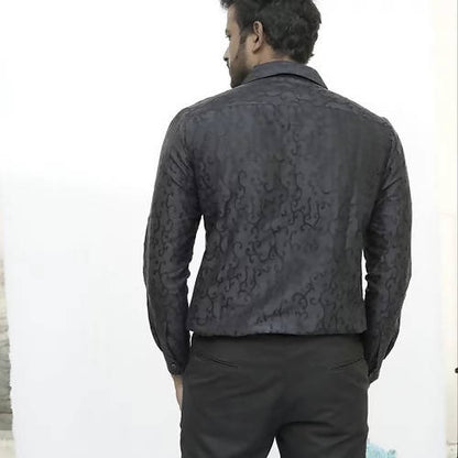 Diva Globe Black Lapel Collar Shirt - Distacart