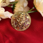Thumbnail for Mominos Fashion Joharkamal Gold-Plated Stone Studded Adjustable Finger Ring - Design 13 - Distacart