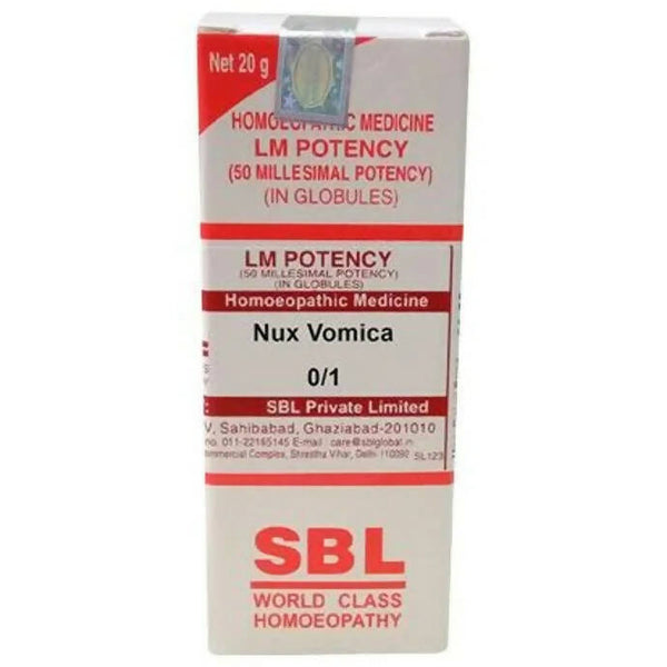 SBL Homeopathy Nux Vomica Globules - 0/1 LM - Distacart