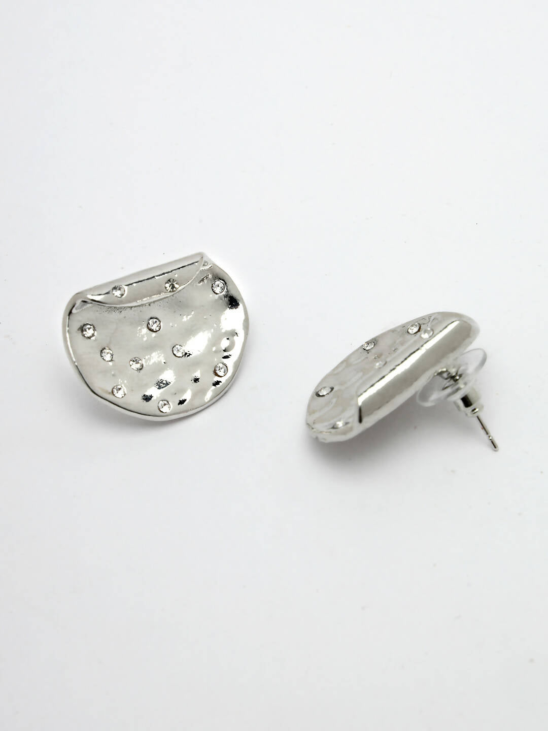 NVR Women Silver-Plated Contemporary Studs Earrings - Distacart