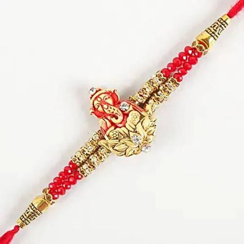 Ganesha Sacred Rakhi & Kaju Rolls Box - Distacart