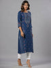 Juniper Women Navy Blue Printed Straight Kurta - Distacart