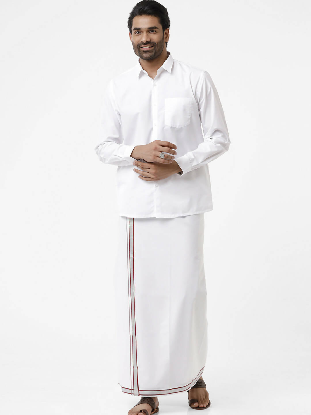 Ramraj Cotton Mens Full Sleeve White Shirt Plus Size - Samrat Cotton - Distacart