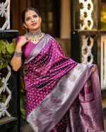 Thumbnail for DEIANA'S Beautiful Golden Jari with New Design Soft Lichi Silk Saree - Wine - Distacart