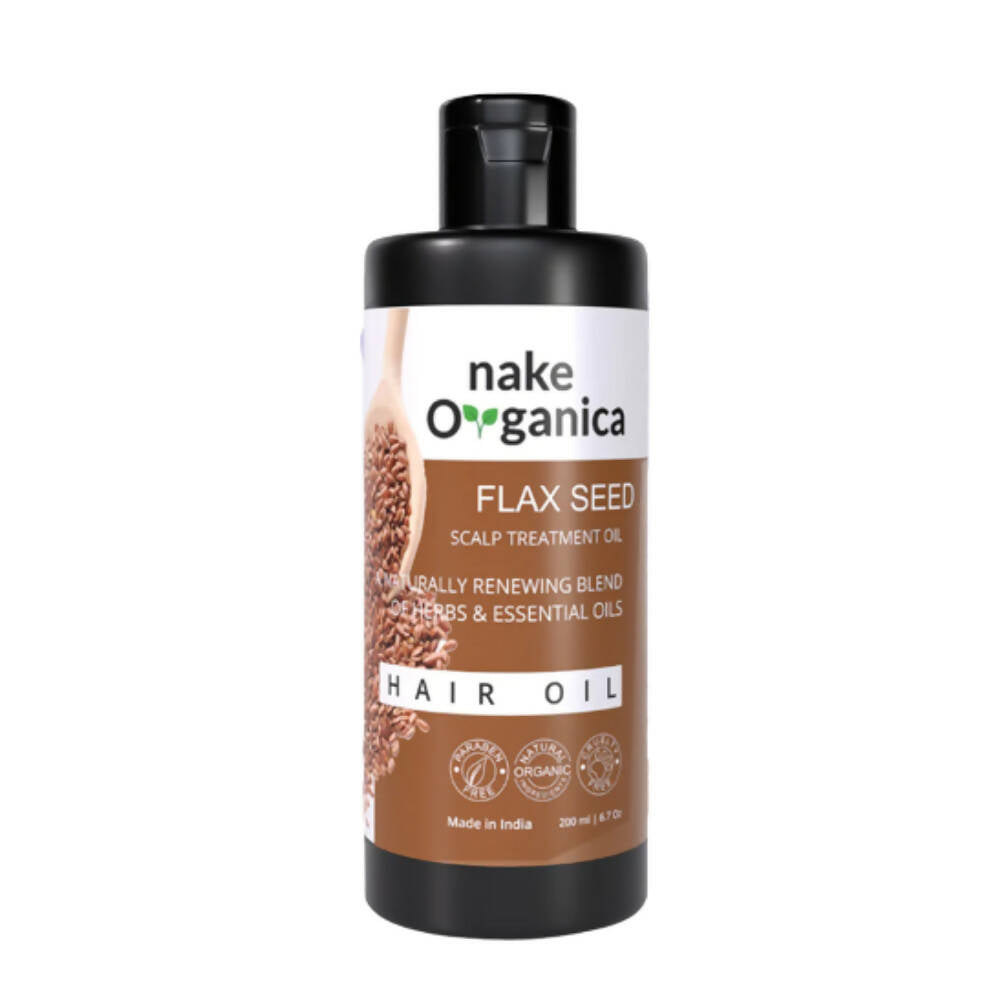 Nake Organica Flaxseed Hair Oil - Scalp Treatment - Distacart