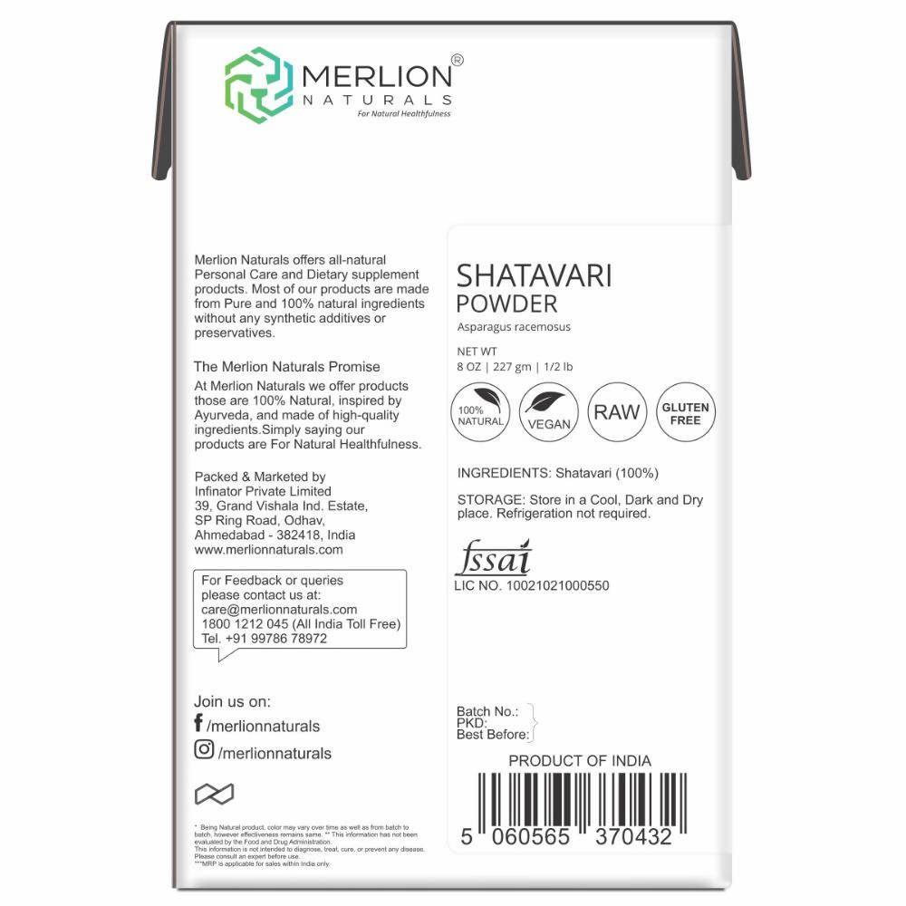 Merlion Naturals Shatavari Root Powder - Distacart