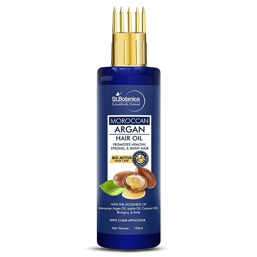 St.Botanica Moroccan Argan Hair Oil With Comb Applicator - Distacart