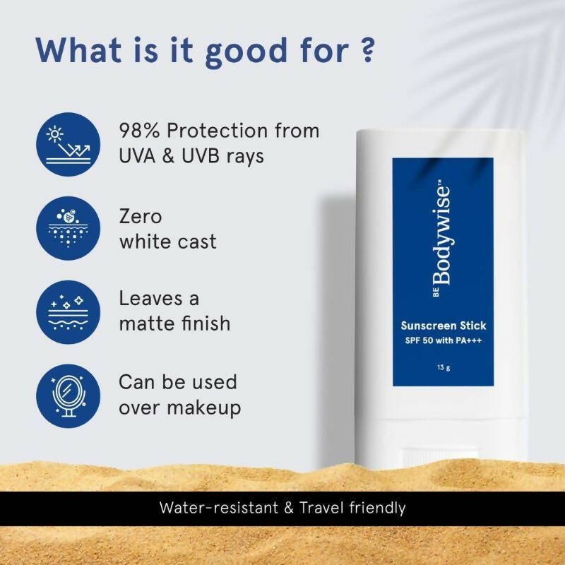 BeBodywise Sunscreen Stick SPF 50 For Face & Body - Distacart