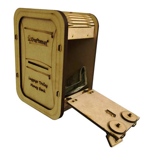 Kraftsman Wooden Money Safe Luggage Trolley Style | Made In India - Distacart