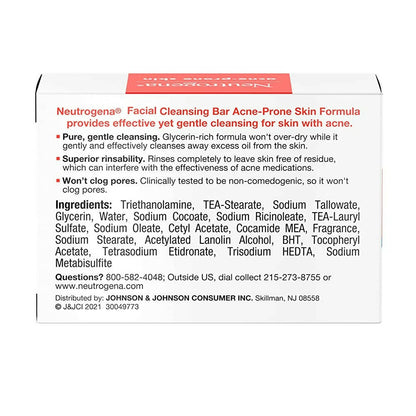 Neutrogena Facial Bar Acne Prone Skin Formula - Distacart