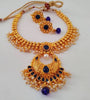 Blue Kemp With Pearls Necklace Set