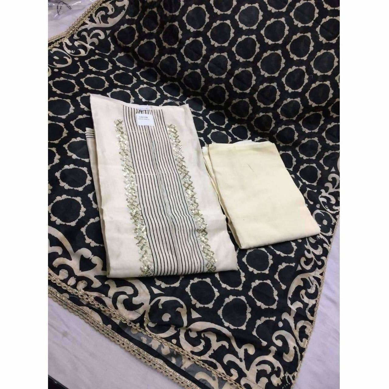 Designer Semi Stitched Dress with Gota Work