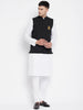 Even Apparels Black Pure Cotton Nehru Jacket With Eid Insignia NJ-PW668-EID - Distacart