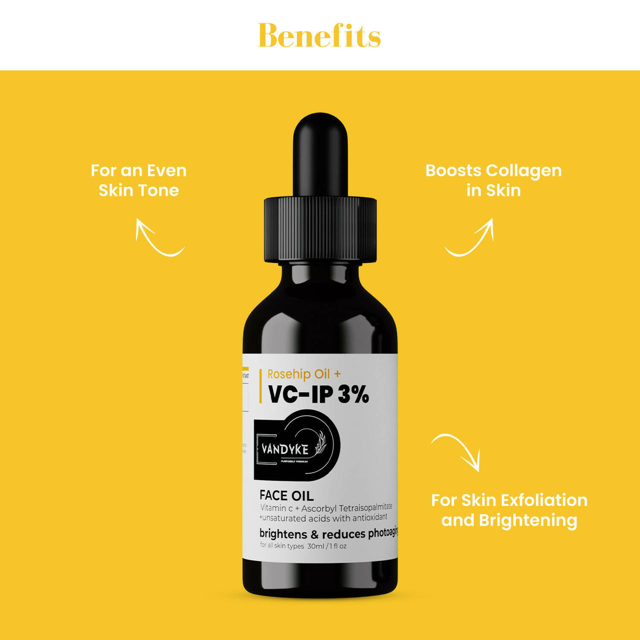 Vandyke Rosehip Oil + VC-IP 3% Face Oil - Distacart