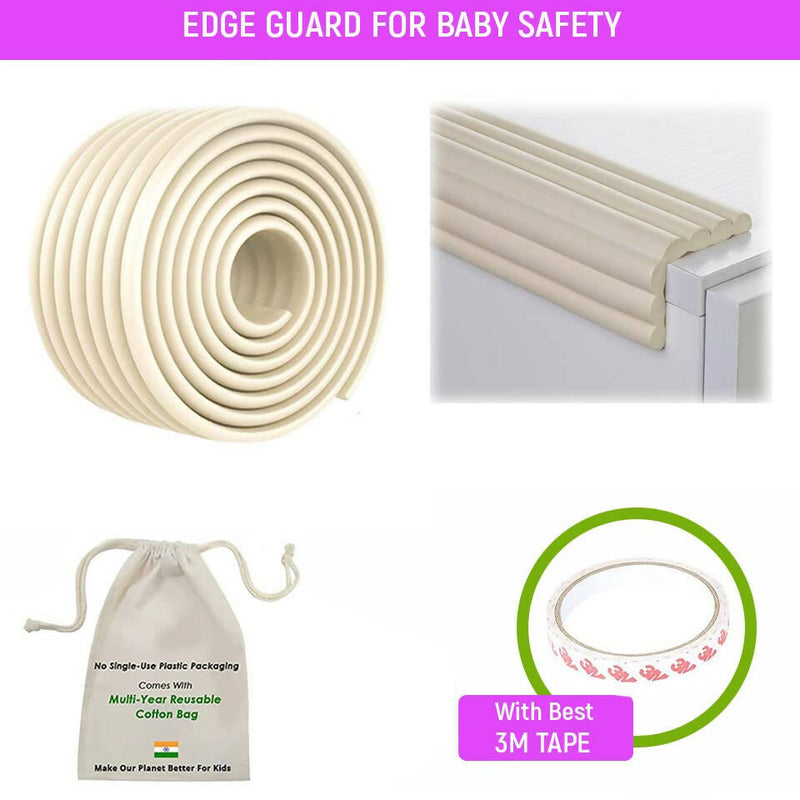 Safe-O-Kid Prevents From Head Injury Multi Functional 2 Meter Edge Guard, White - Distacart