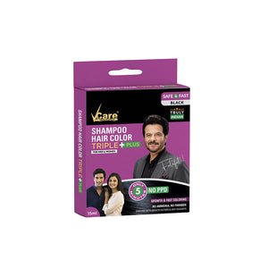 VCare Shampoo Hair Color Triple Plus - Black Color
