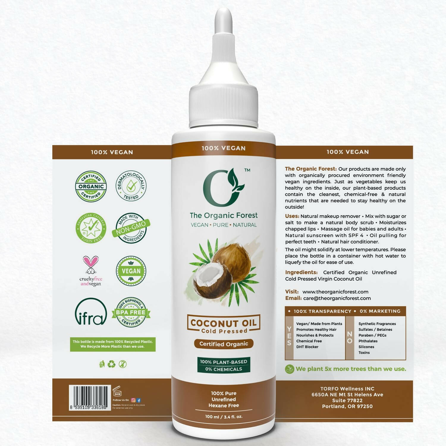 The Organic Forest Cold Pressed Coconut Oil - Distacart