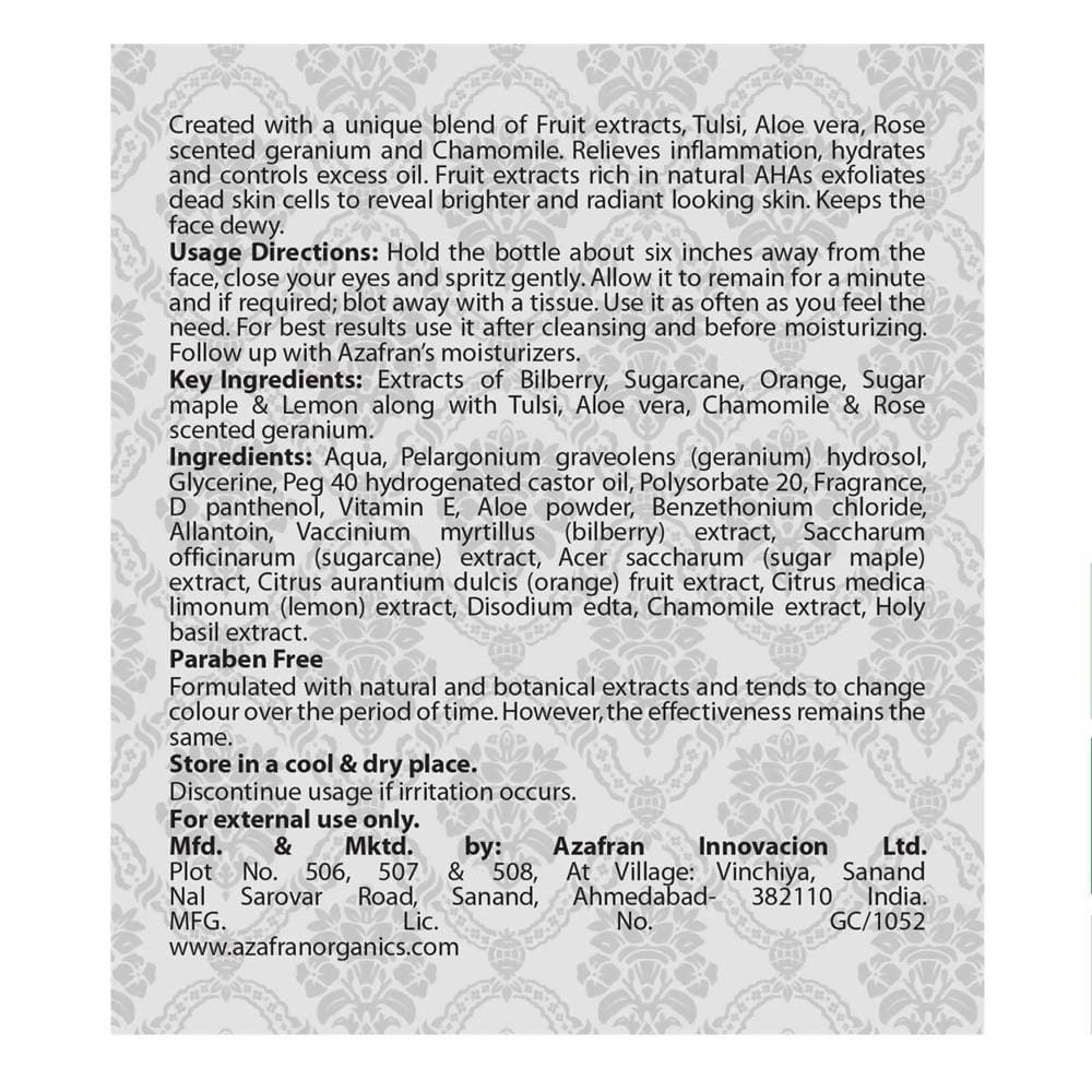 Azafran Organics Illuminating Dewy Face Mist - Distacart