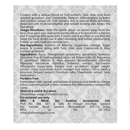 Azafran Organics Illuminating Dewy Face Mist - Distacart