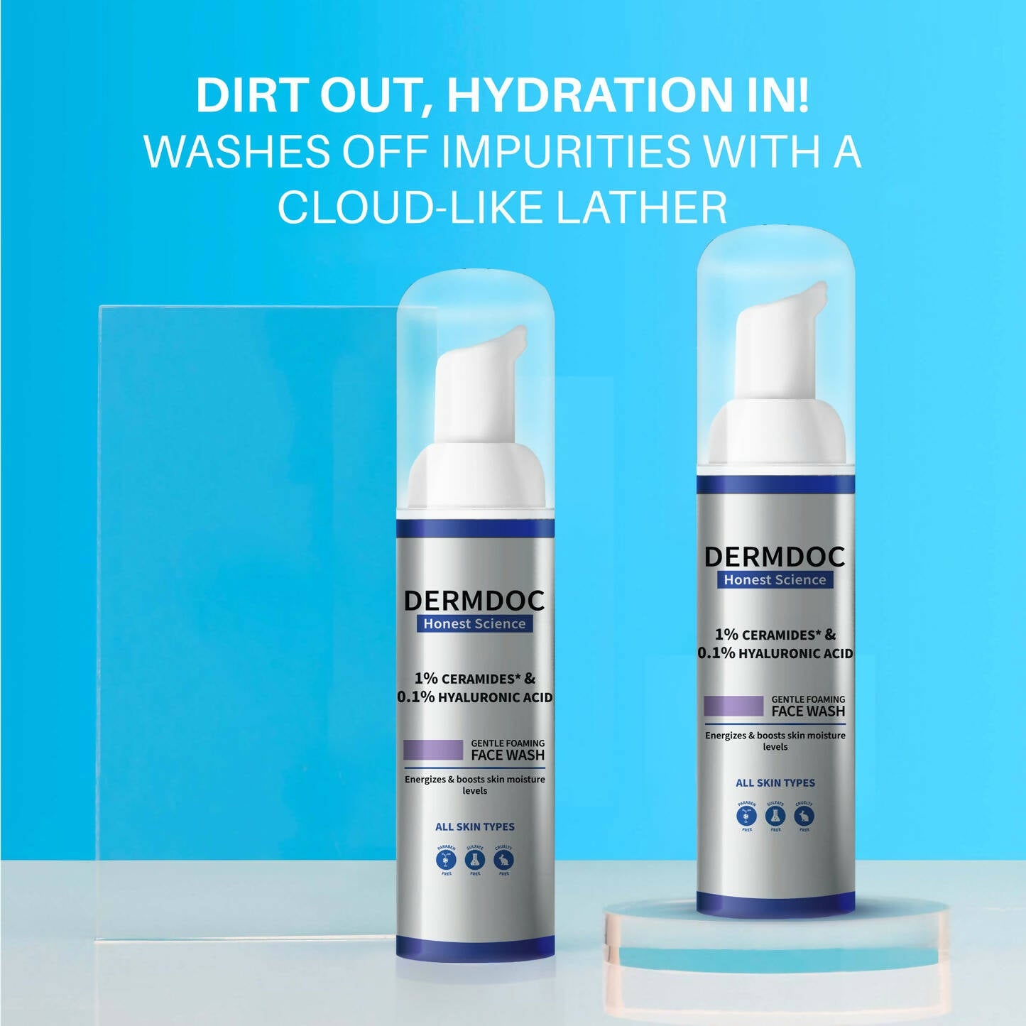 Dermdoc 1% Ceramides * & 0.1% Hyaluronic Acid Gentle Foaming Face Wash - Distacart