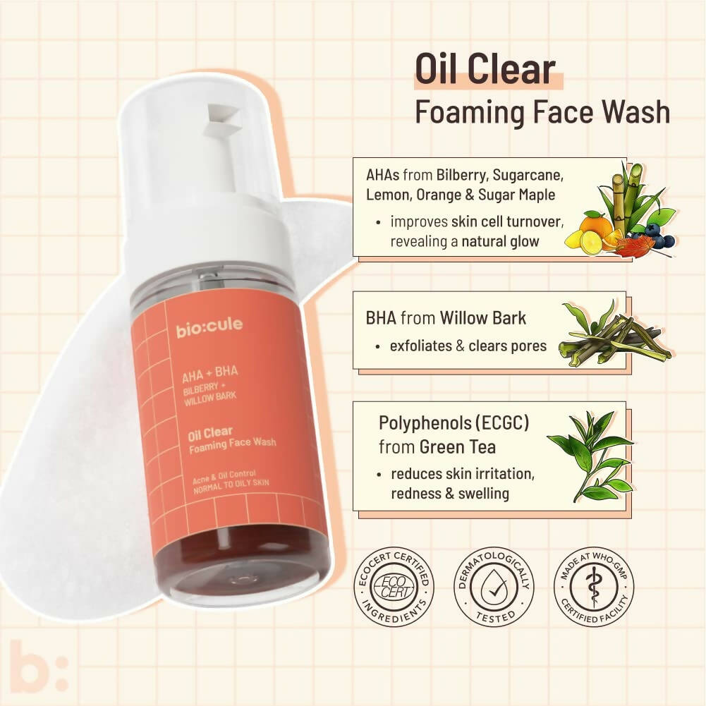 Biocule Oil Clear Foaming Face Wash - Distacart