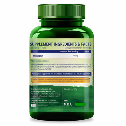 Organics Melatonin 10 mg, Soothing Sleep Formula: 120 Vegetarian Tablets