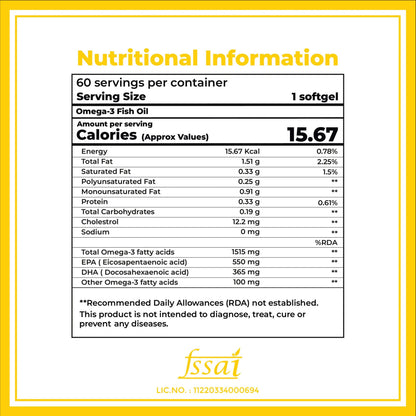 Boldfit Omega-3 Fish Oil Triple Strength Softgels - Distacart