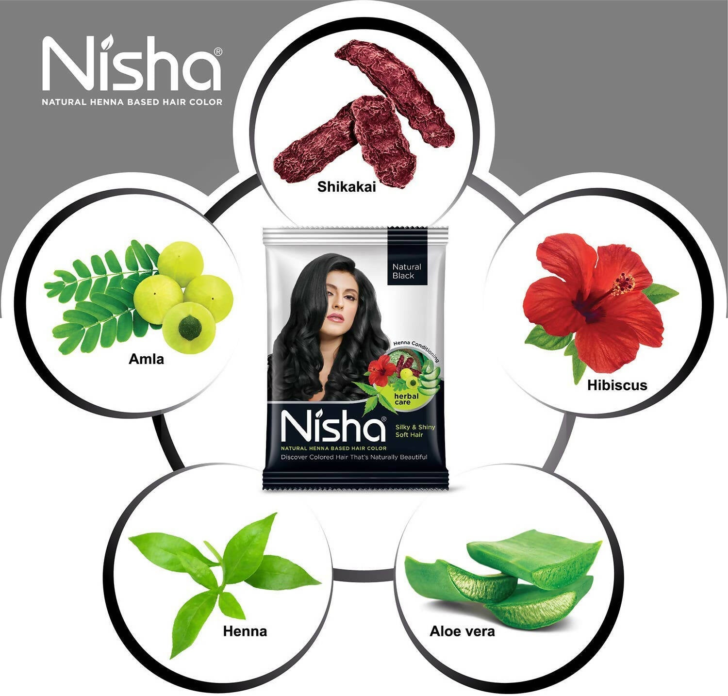 Nisha Henna Based Hair Color Natural Black - Distacart