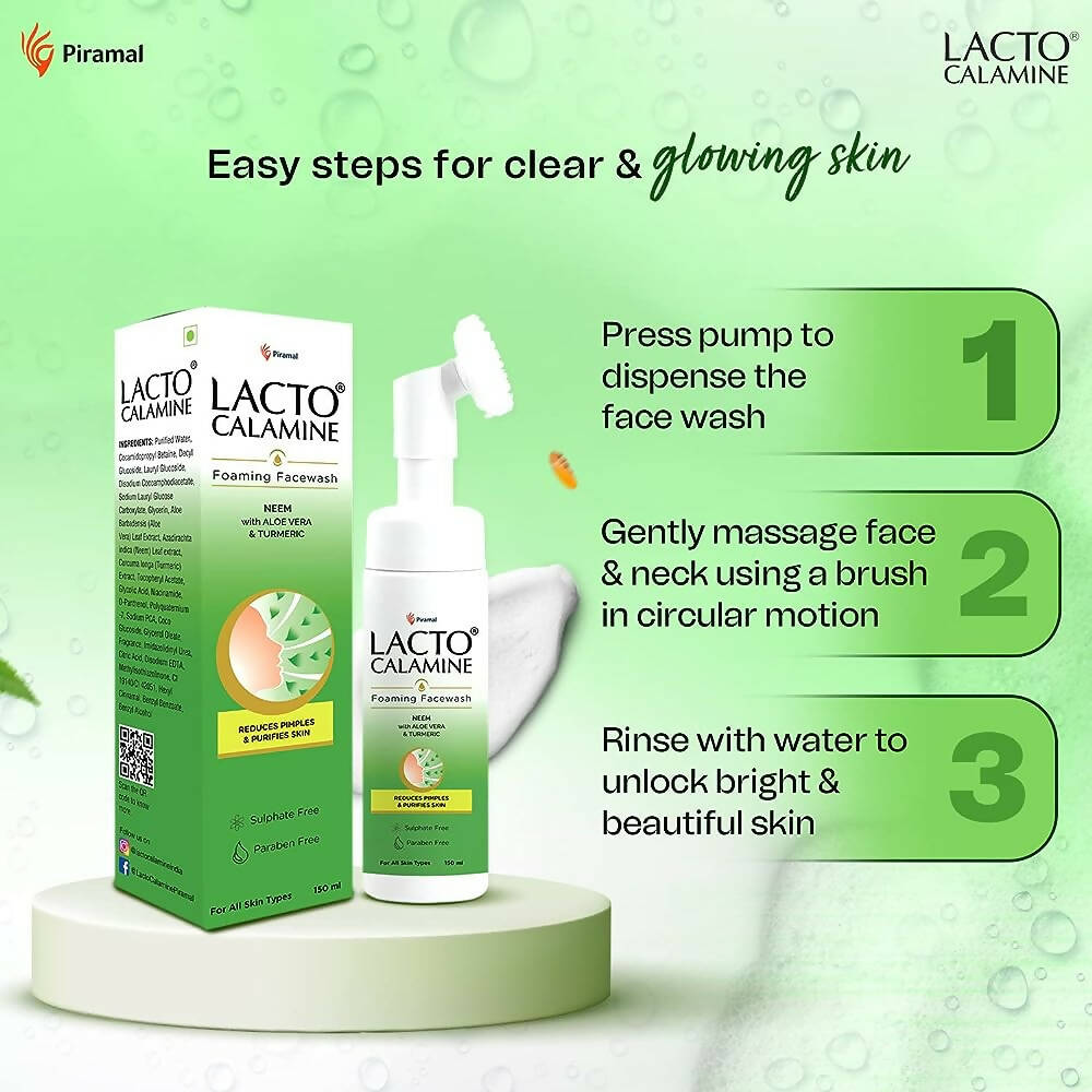 Lacto Calamine Neem with Aloe & Turmeric Foaming Face Wash - Distacart