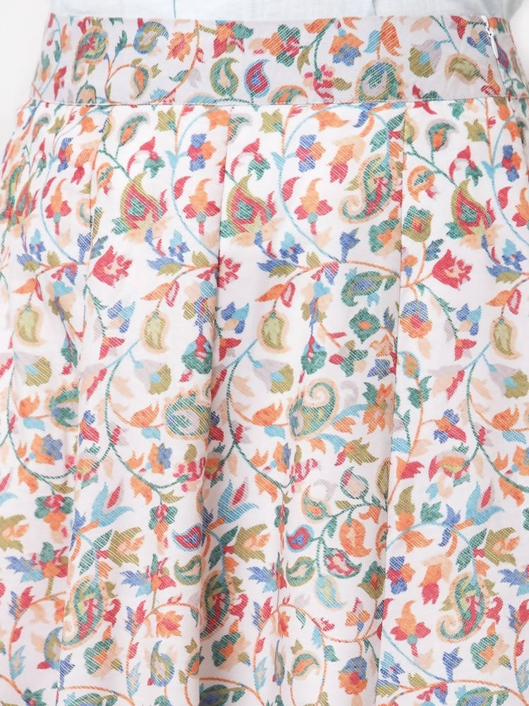 Myshka Multicolor Cotton blend Printed Skirt