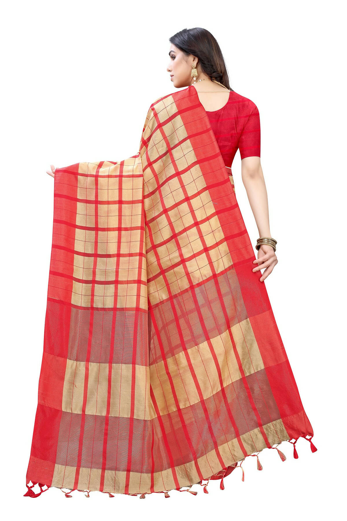Vamika Cream Cotton Silk Weaving Saree (SATURN CHICKU) - Distacart