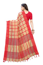 Thumbnail for Vamika Cream Cotton Silk Weaving Saree (SATURN CHICKU) - Distacart