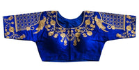 Thumbnail for Vamika Blue Banglori Silk Embroidery Blouse For Women - Distacart