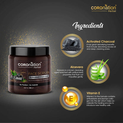 Coronation Herbal Activated Charcoal Face Scrub - Distacart