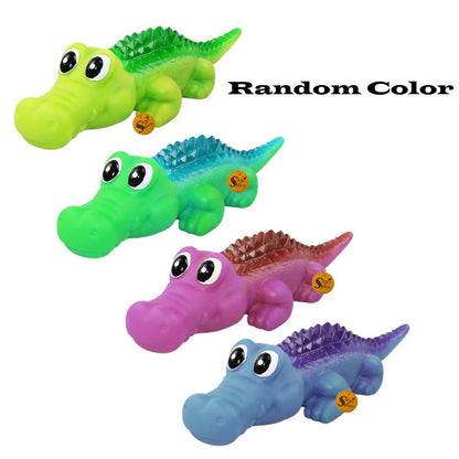 Sage Square Durable Interactive Dog Squeaky Crocodile Toy (Random Color) - Distacart